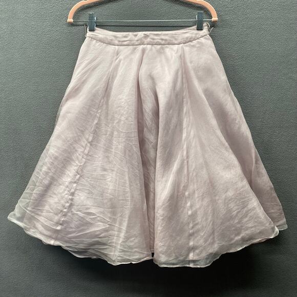 Odille Silk Ballerina Fairycore Whimsy Skirt Womens 0 Mauve Lined Coquette - Picture 1 of 12